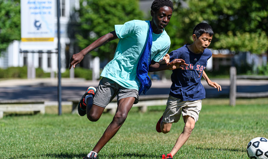 boys playing soccer