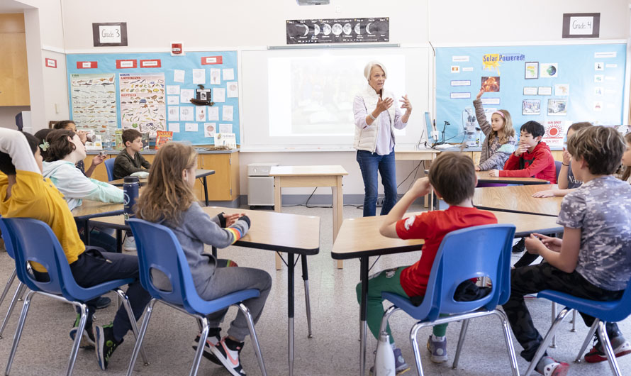 science teacher in classroom