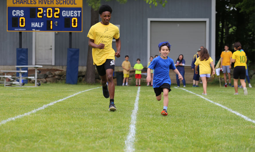 boys running outside