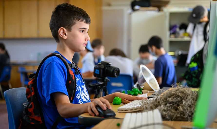 boy working on the computer