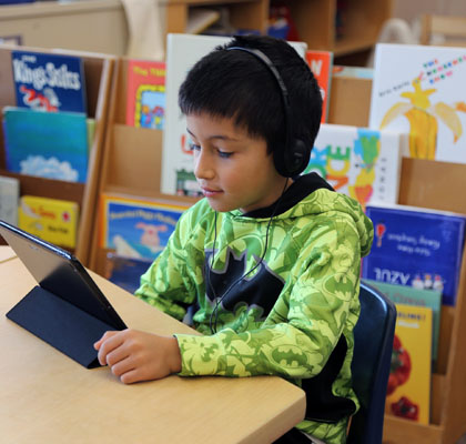 boy with headphones