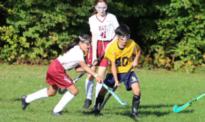 children playing field hockey 