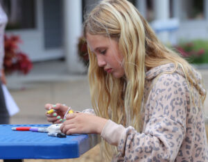 girl working outside