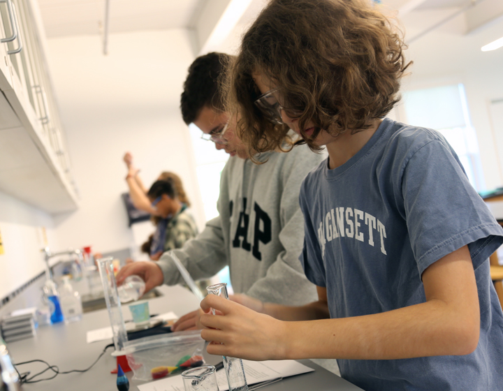 boys in science class