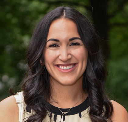 woman smiling outside