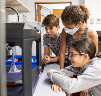 Students at 3D Printer